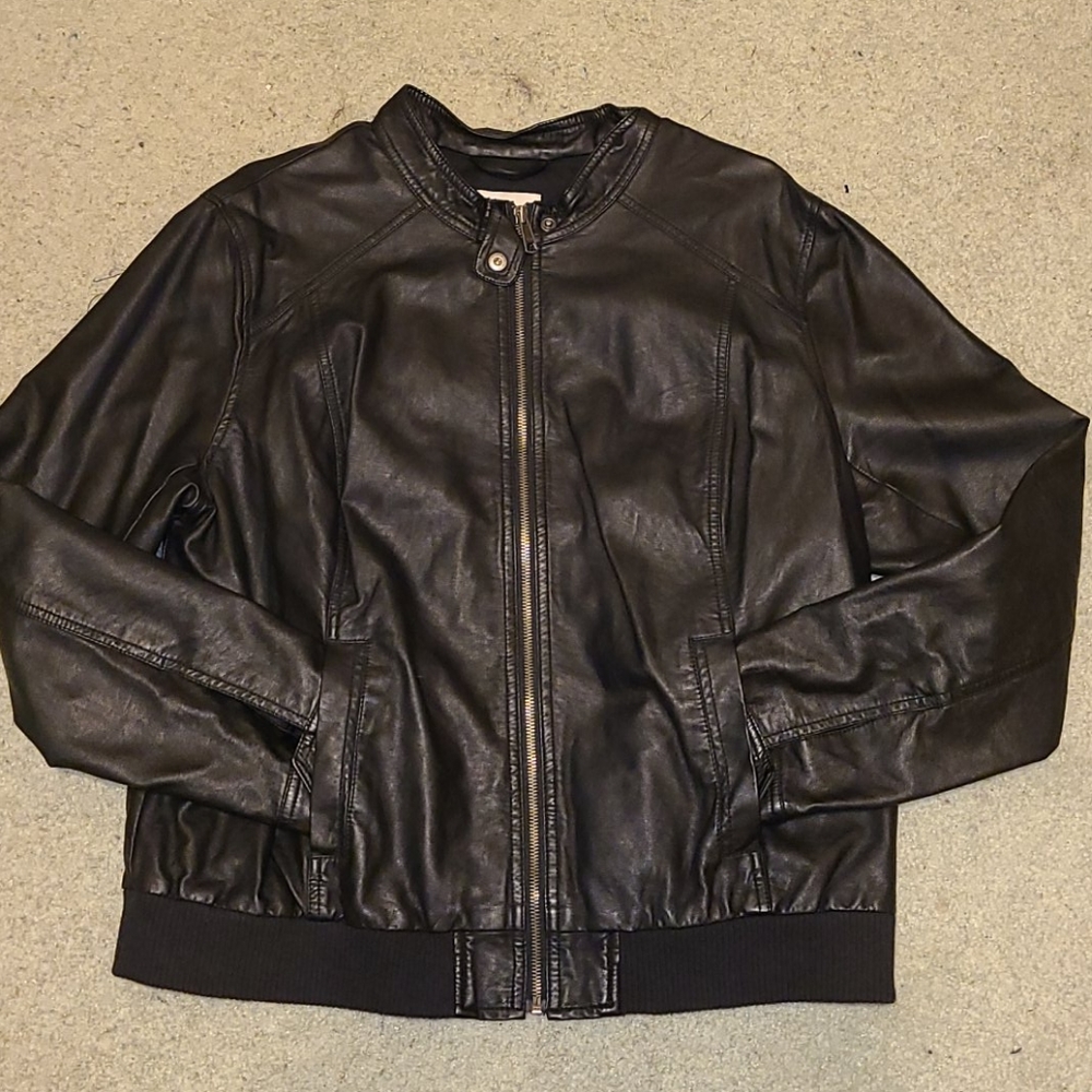 Black faux leather jacket